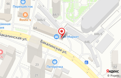 Магазин автозапчастей Exist.ru на Бакалинской улице на карте