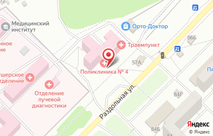 Поликлиника №4 Городская больница им. С.П. Боткина в Орле на карте