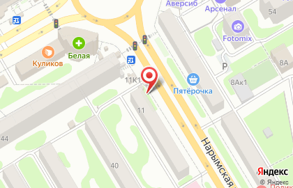 Киоск по продаже фруктов и овощей в Новосибирске на карте