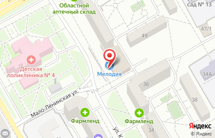 Торговый центр Мелодия на Туркестанской улице на карте