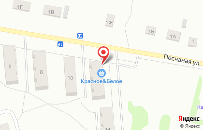 Супермаркет Красное & Белое на Песчаной улице на карте