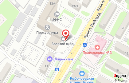 Ресторан Золотой якорь в Петропавловске-Камчатском на карте