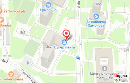 Гипермаркет Лента в Москве на карте