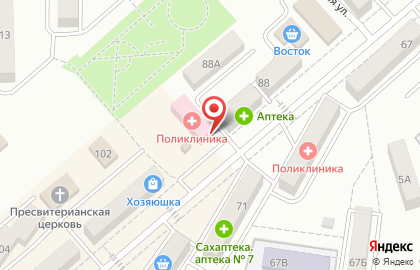 Больница РЖД-Медицина г. Южно-Сахалинск на карте