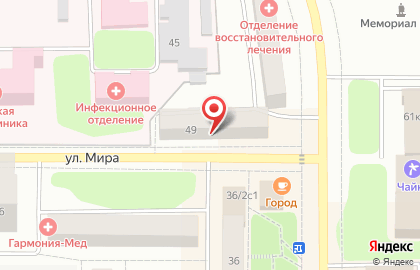 Центр медицинской профилактики на улице Мира на карте