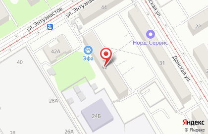 Ветеринарная клиника ЭФА в Орджоникидзевском районе на карте