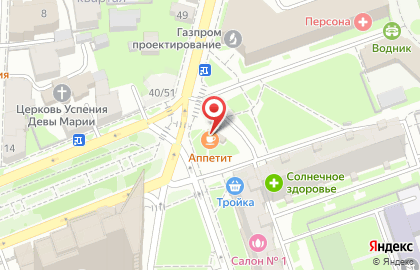 Кафе быстрого питания Аппетит в Нижегородском районе на карте