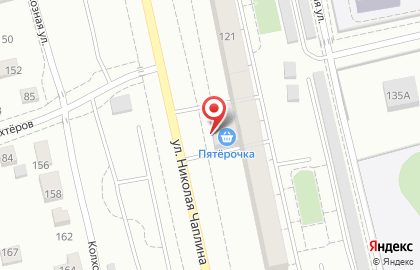 Супермаркет Пятёрочка на улице Николая Чаплина на карте