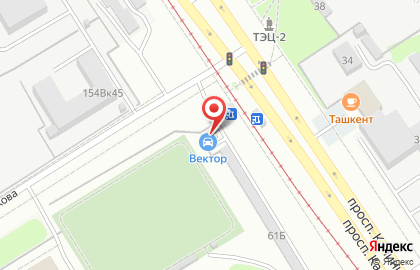 Автомойка Вектор в Октябрьском районе на карте