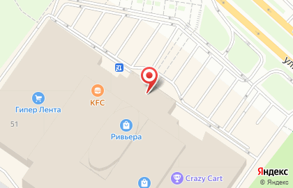 Торгово-развлекательный центр Ривьера в Октябрьском районе на карте