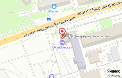 Кафе Октябрьское на проспекте Николая Корыткова на карте