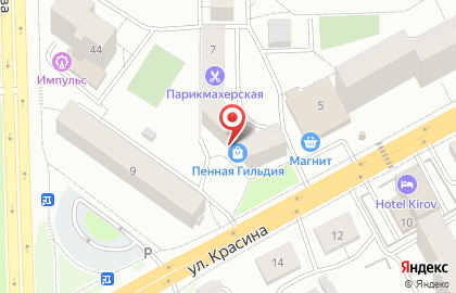 Магазин красивых фейерверков Салют №1 на улице Красина на карте