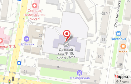 Детский сад №15 на Театральной улице на карте