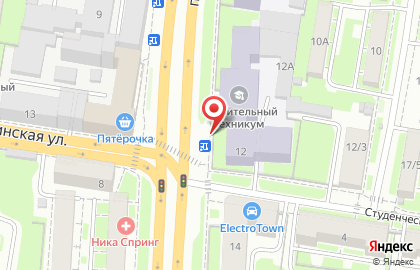 Указатель системы городского ориентирования №5707 по ул.Гагарина проспект, д.12 р на карте