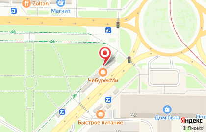 Киоск по продаже цветов в Центральном районе на карте