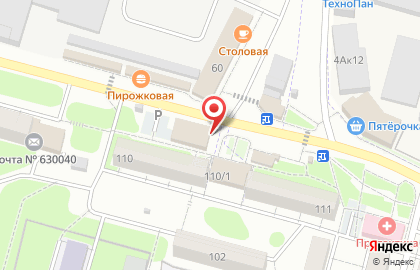 Киоск по продаже бытовой химии в Заельцовском районе на карте