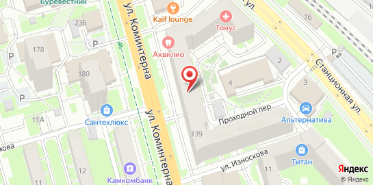 Медицинская клиника Тонус на улице Коминтерна на карте