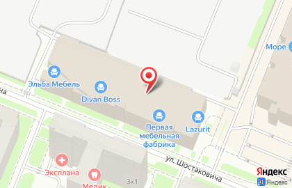 Атлас на улице Шостаковича на карте