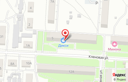 Супермаркет Дикси на Кленовой улице на карте