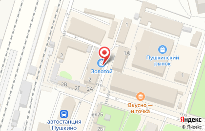 Ювелирный магазин Золотой на улице Лермонтова в Пушкино на карте