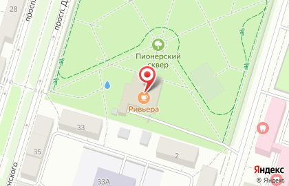 Кафе и банкет-холл Ривьера на проспекте Дзержинского на карте