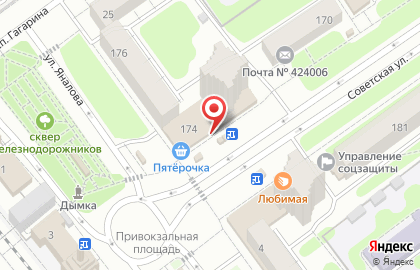 Киоск по продаже цветов на Советской улице на карте