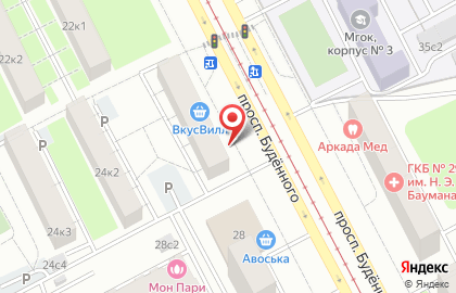 Киоск фастфудной продукции на проспекте Будённого на карте