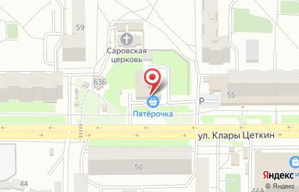 Супермаркет Пятёрочка в Железнодорожном районе на карте