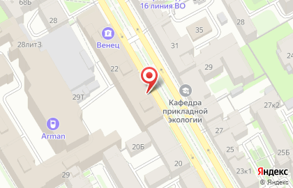 Супермаркет Верный на Василеостровской на карте