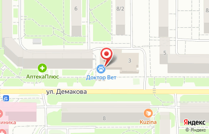 Банкомат ВТБ на улице Демакова на карте