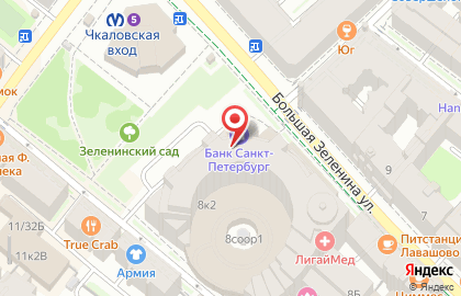 Банк Санкт-Петербург в Петроградском районе на карте