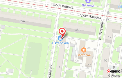 Супермаркет Пятёрочка в Автозаводском районе на карте