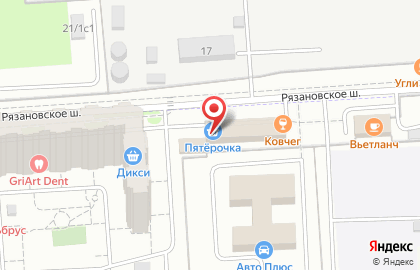 Универсам Fix Price на Рязановском шоссе на карте