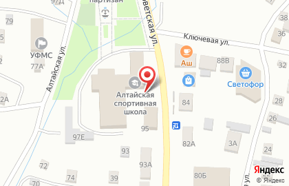 Киоск по продаже фруктов и овощей в Барнауле на карте