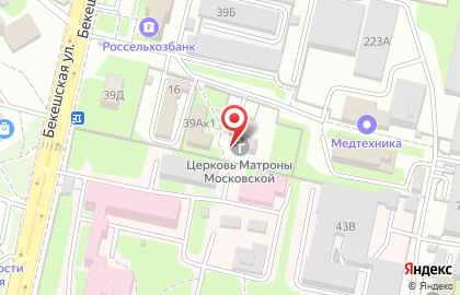 Храм во имя святой Блаженной Матроны Московской в Пензе на карте