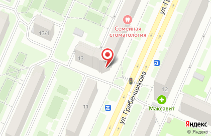Продуктовый магазин Солнечный на улице Гребенщикова на карте