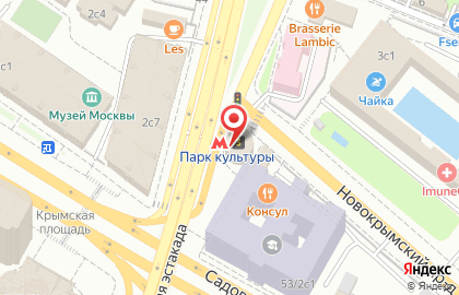 Станция Парк культуры на улице Остоженка на карте