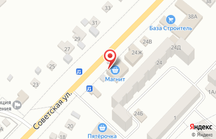 Супермаркет Магнит на Советской улице на карте