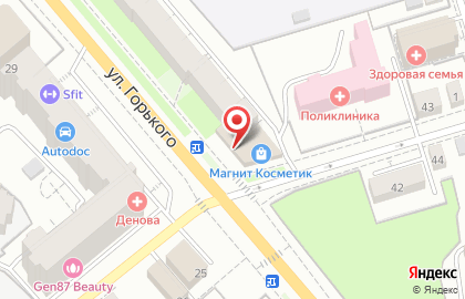 Супермаркет Магнит на улице Горького на карте