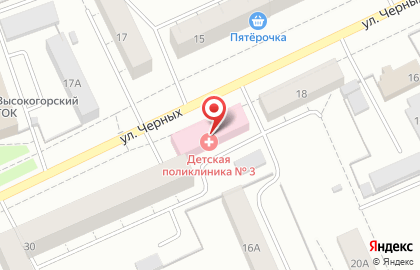 Поликлиника Детской городской больницы на улице Ивана Черных на карте
