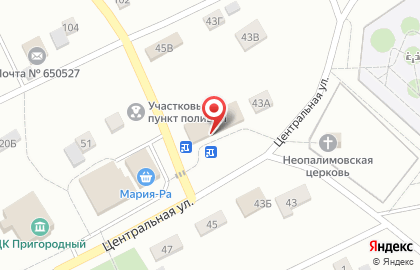 Продовольственный магазин на Центральной улице на карте
