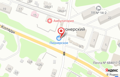 Фирменный магазин Пионерское в Петропавловске-Камчатском на карте