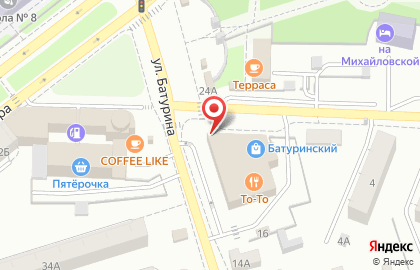 Кофейня Шоколадница на улице Батурина на карте