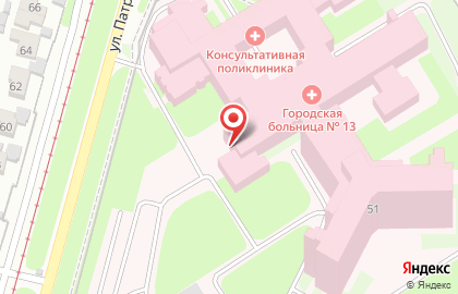 Консультативно-диагностическая поликлиника на улице Патриотов на карте