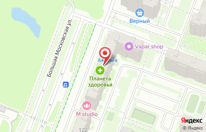 Аптека Планета Здоровья на Большой Московской улице, 124 на карте