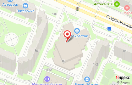 Перекресток на Бульваре Дмитрия Донского (ул Старокачаловская) на карте