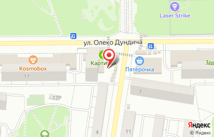 Советский район Киоск по продаже фруктов и овощей на улице Олеко Дундича на карте
