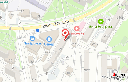 Добрый повар на проспекте Юности на карте
