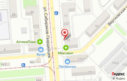 Служба быта на площади Сибиряков-Гвардейцев на карте