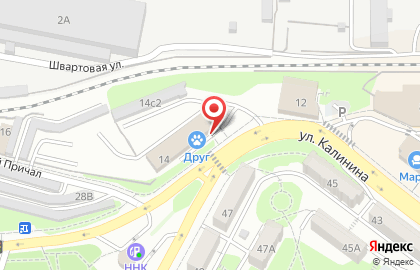 Ветеринарная клиника и зоомаркет Друг в Первомайском районе на карте